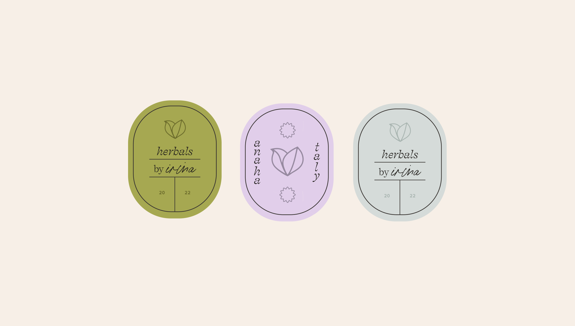 Brand marks for Anahataly, nourishing herbal products to aid others on their natural journey to optimal health - designed by Wiltshire-based graphic designer, Kaye Huett