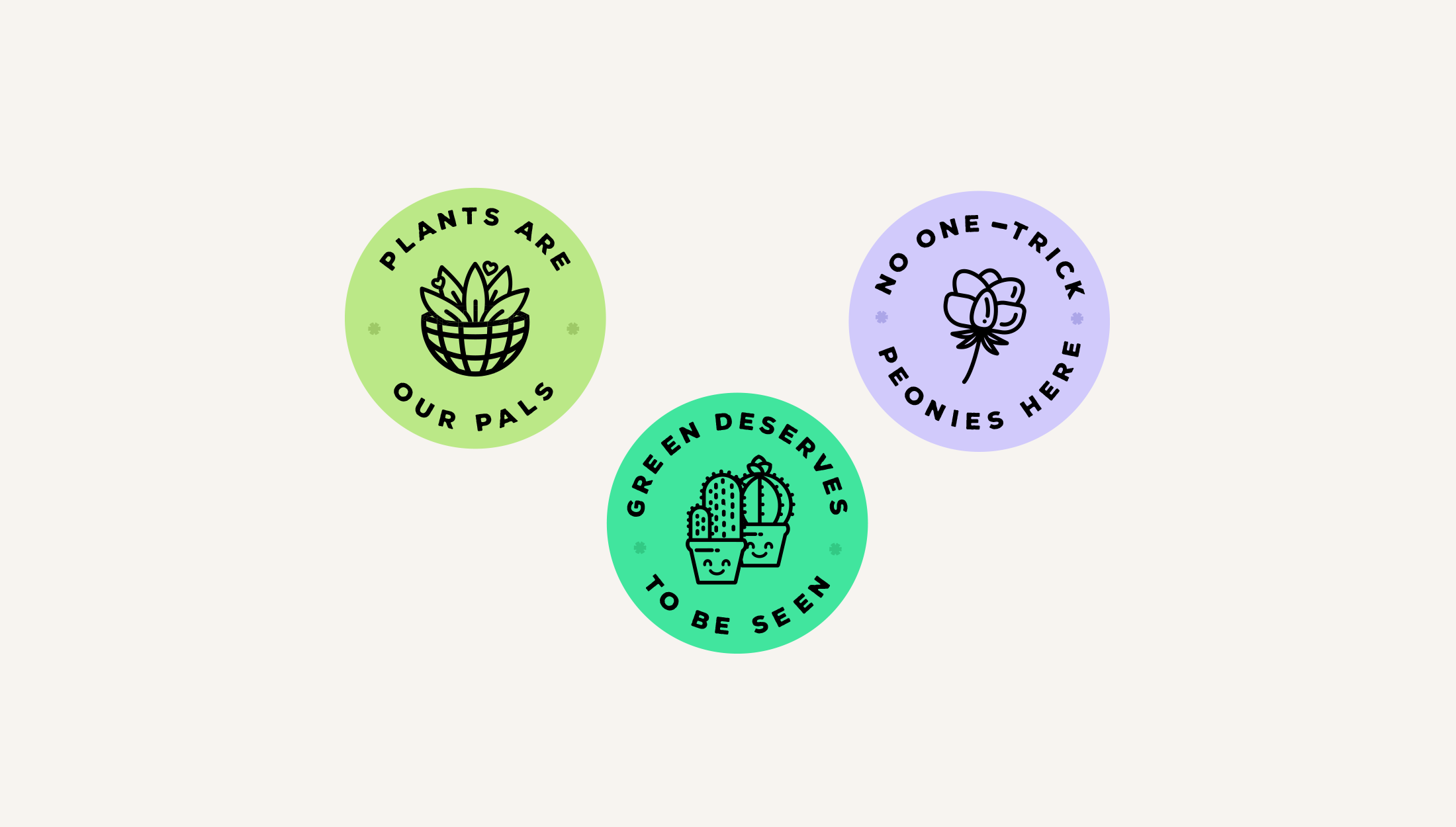 Sticker design for Botanic! at the Disco is a funky plant shop based in Seattle - designed by Wiltshire-based graphic designer, Kaye Huett