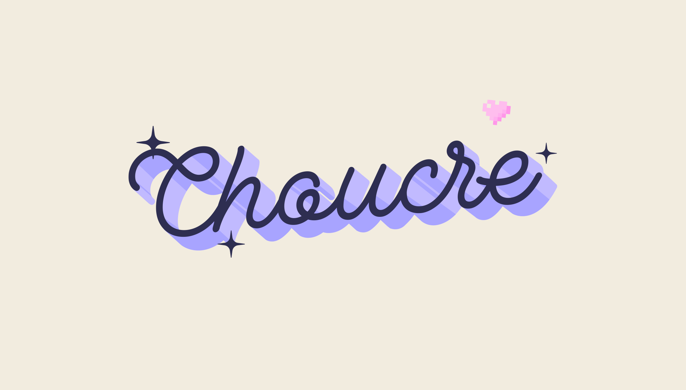 Logo design for Choucre, 00s inspired candle brand - designed by Kaye Huett, Wiltshire-based graphic designer