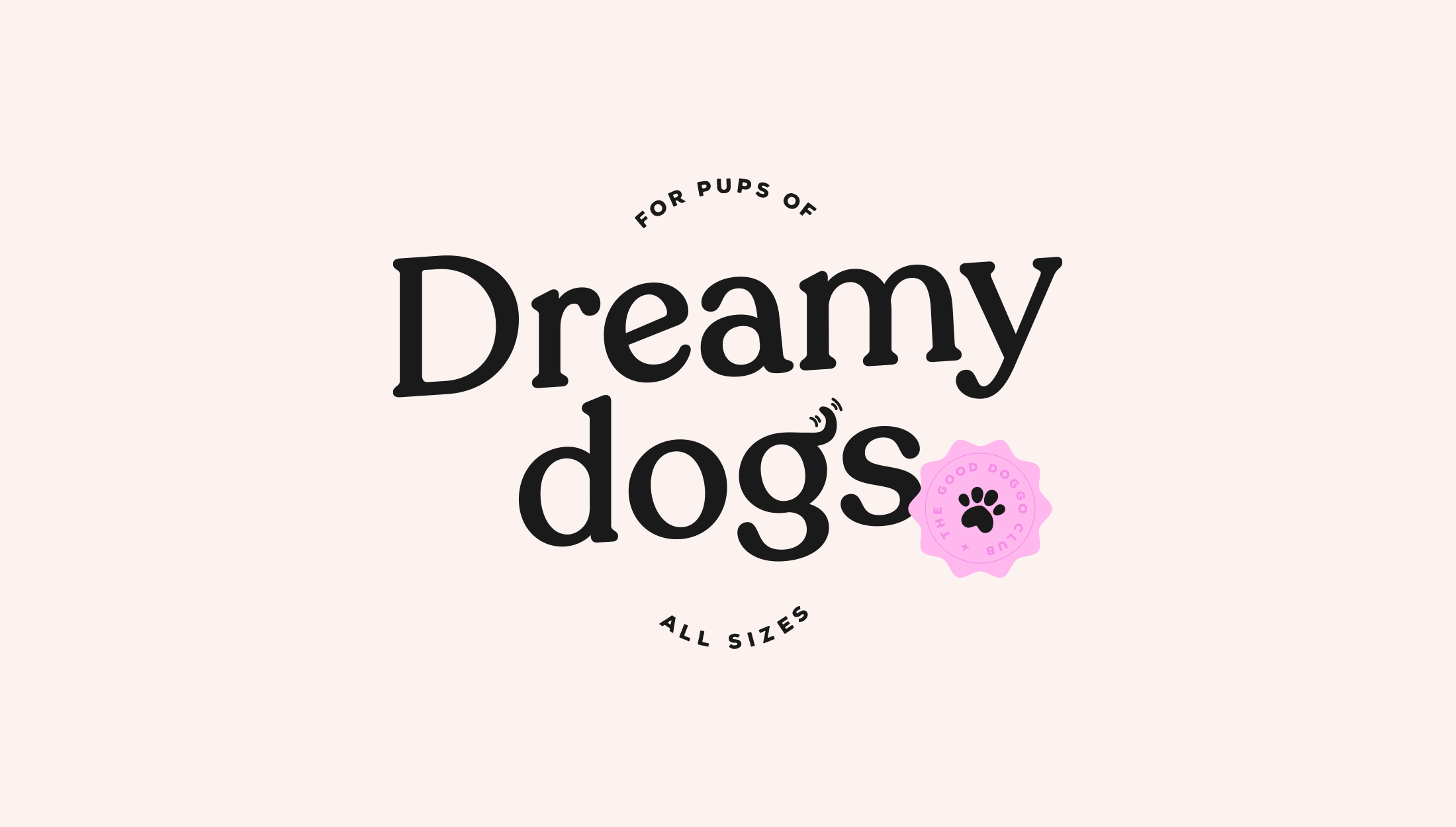 Logo design for Dreamy Dogs, for pups of all shapes and sizes - designed by Wiltshire-based graphic designer