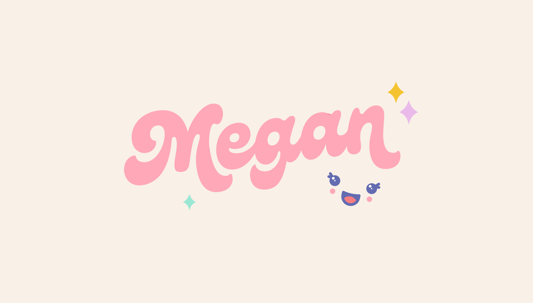 Logo design for MeganPlays, a successful gaming & lifestyle youtuber - designed by Wiltshire-based graphic designer, Kaye Huett