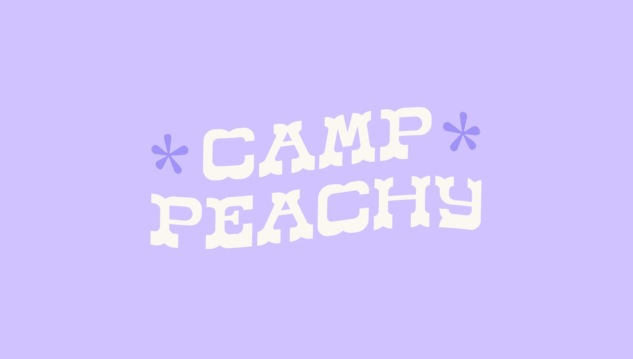 Camp Peachy typography for Stay Peachy, an online store selling Megan Plays merchandise - designed by Wiltshire-based graphic designer, Kaye Huett
